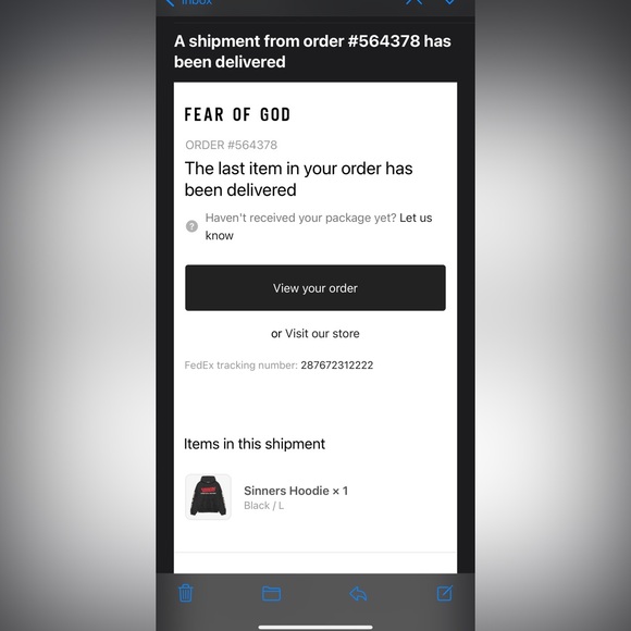 VERY LIMITED EDITION - Fear of God Black and Red Sinners Sweatshirt brand new - Picture 8 of 8